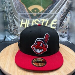 NewEra 59Fifty Black/Red Cleveland Indians 1997 World Series Gray Bottom Fitted